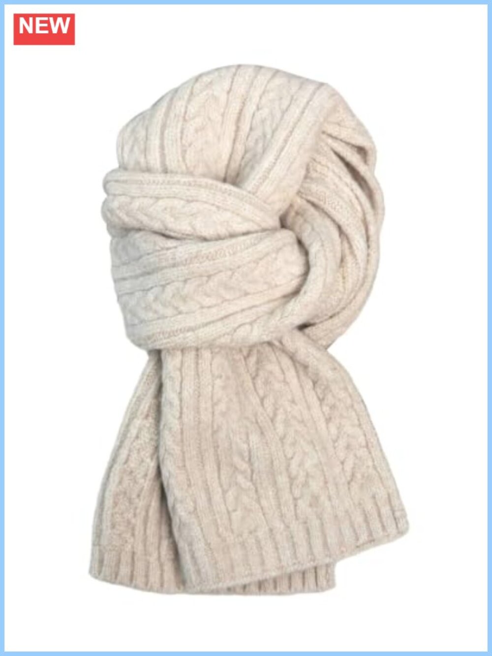 Cable Knit Chunky Neck Wrap Scarf Winter Warm Women 100% Polyester